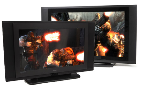 Evesham 26in Alqemi V and VX HD TVs (images from Gears of War for the Xbox 360)