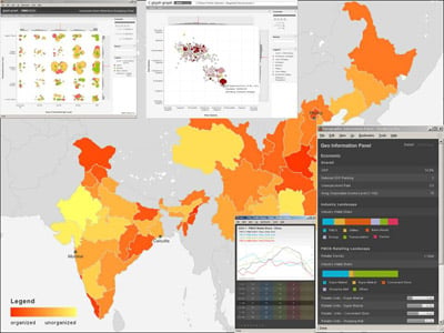 SEAS can display regional results for public opinion polls, distribution of retail outlets in urban areas, and the level of unorganization of local economies, which may point to potential areas of civil unrest