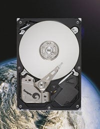 Seagate artist's rendering of what the drive would look like in space