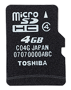 Toshiba 4GB Class 4 Micro SDHC card