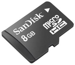 SanDisk 8GB Micro SDHC memory card