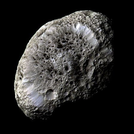 Hyperion, Saturn's moon, as imaged by Cassini. Credit: CICLOPS