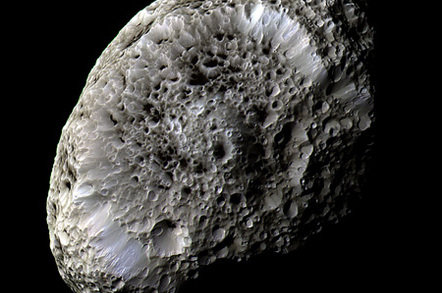 Hyperion, Saturn's moon, as imaged by Cassini. Credit: CICLOPS
