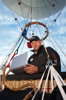 David Hempleman-Adams aboard his balloon