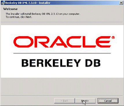 Berkeley DB XML Windows Installer.