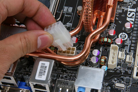 The MSI includes an extender for the power connector