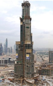 The Burj Dubai at a modest 96 stories earlier this year. Photo: Emaar