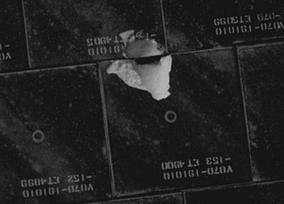 Damage to Endeavour's heat shield. Credit: NASA