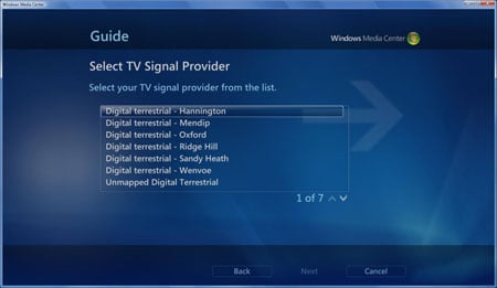 Windows Vista tuner set-up