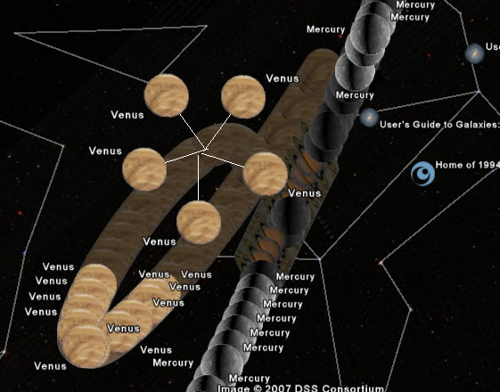 Venus, as seen on Google Sky