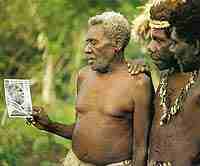 South sea cargo cult tribe members