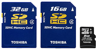 Toshiba SDHC cards
