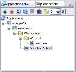 Shows the JDeveloper Application.