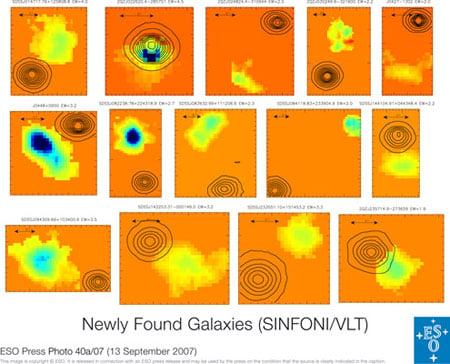 Newly Found Galaxies (SINFONI/VLT) 