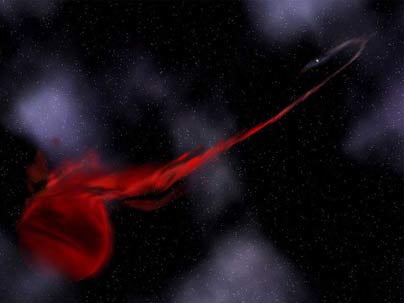 Artist depiction. A pulsar tears into a planet mass object. Credit: Aurore Simonnet, Sonoma State University 