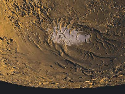 Ice on Mars. Credit: NASA/MOLA Science Team