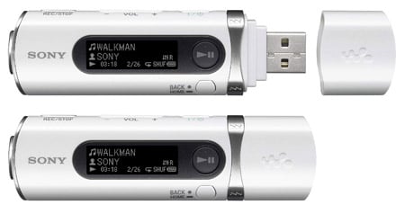 Sony NWD-B105 MP3 player in white