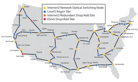 Internet2 network map