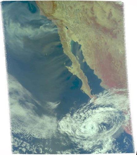 NASA's Aqua satellite image of the California wildfires