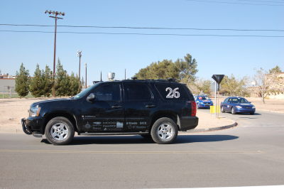 Cornell's vehicle holds up the race