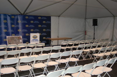 Shot of an empty Urban Challenge press room