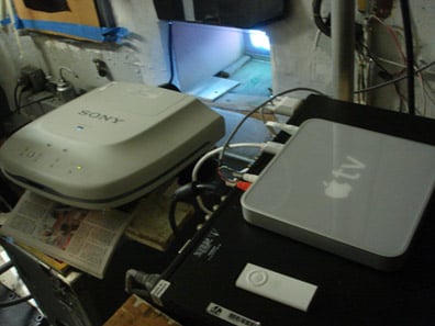 Apple TV inside a Brooklyn projection room