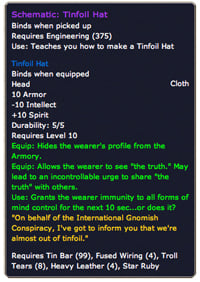 World of Warcraft tinfoil hat
