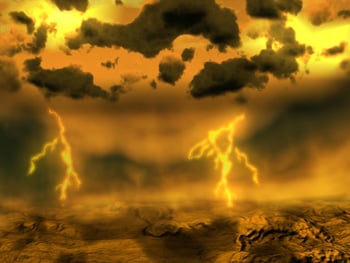 Artist's impression of a lightning storm on Venus. Credit: ESA