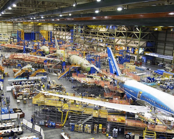 Boeing's 787 production line. Photo: Boeing