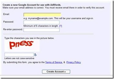 Screenshot of Google Adwords captcha that reads: "pness"