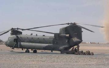 A Chinook on ops in Afghanistan