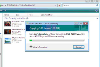 Screenshot of Windows Vista copy window