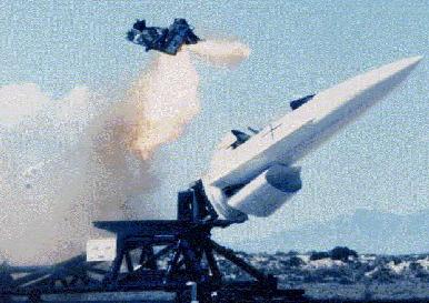 Ejection seat test at Holloman high-speed track