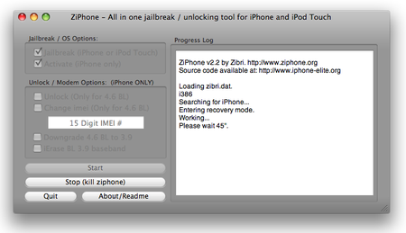 ZiPhone 2.2 on the Mac