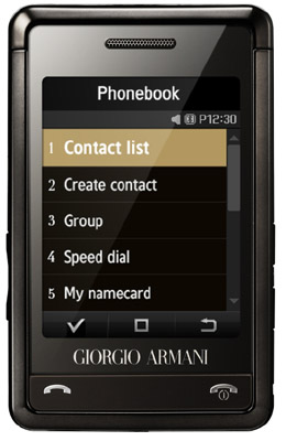 Armani Samsung P520 mobile phone