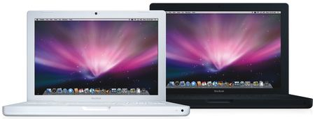 Apple MacBook white and black