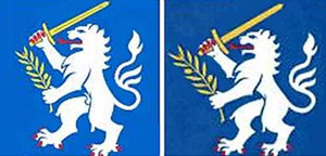 The Nordic Battlegroup crest - before and after