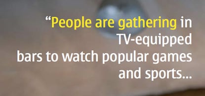 Nokia trends analysis: people watch TV in bars