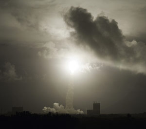 Liftoff of the Ariane 5 ES-ATV launcher. Pic: ESA/CNES/ARIANESPACE - Activit&eacute; Photo Optique Video CSG