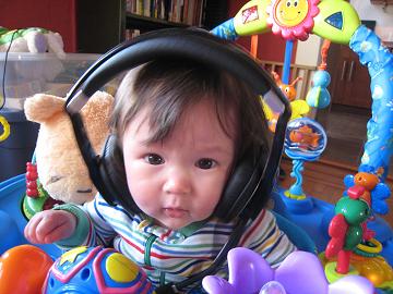 Shot of a wee lass with headphones 