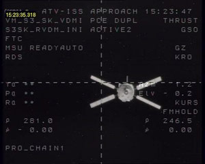 The Jules Verne seen at 246.5 metres from the ISS