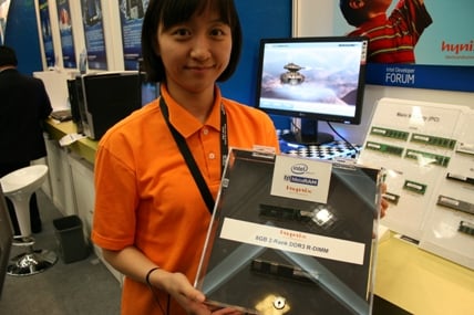 Woman holding another Hynix MetaRAM system