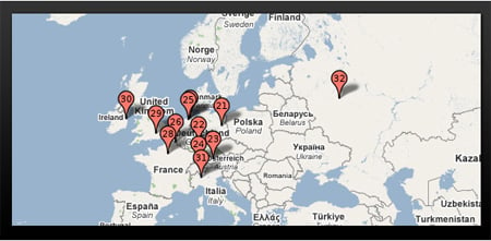 Pingdom Europe Google Data Center Map