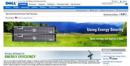 Shot of Dell server in a green field and a windmill