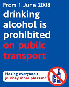 London Transport's alcohol ban poster