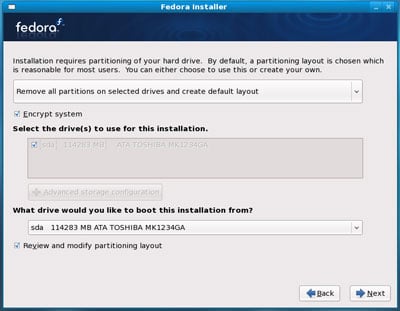 Screenshot of the installer 