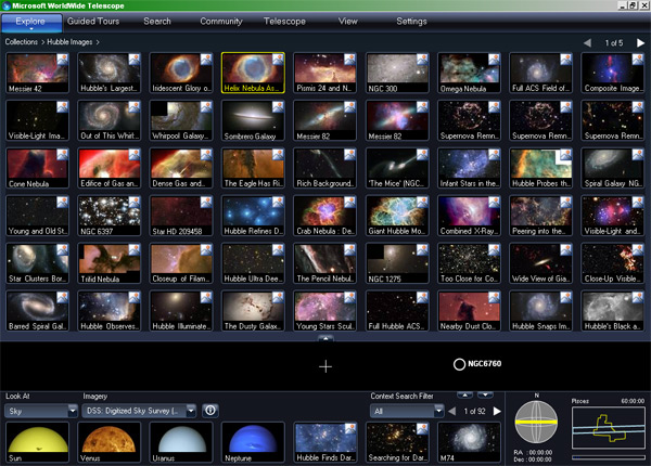 A menu of Hubble images