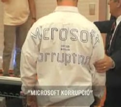 Microsoft egg protester, video: index