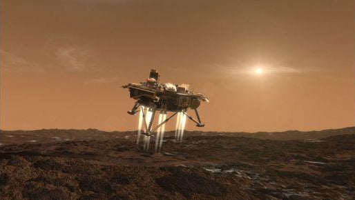 Artist's impression of Phoenix landing. Pic: NASA/JPL-Caltech/University of Arizona 